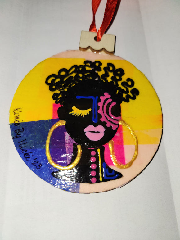 Yellow, Pink and Blue ornament