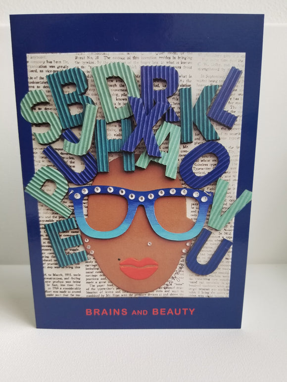 Brains and Beauty greeting card