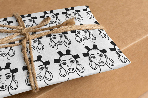 Bantu knot Beauty wrapping paper!!